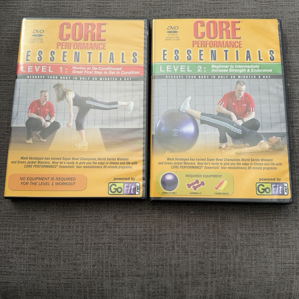 Lot Of 2 Core Performance - Essentials - Level 1 &2 DVDs Go Fit